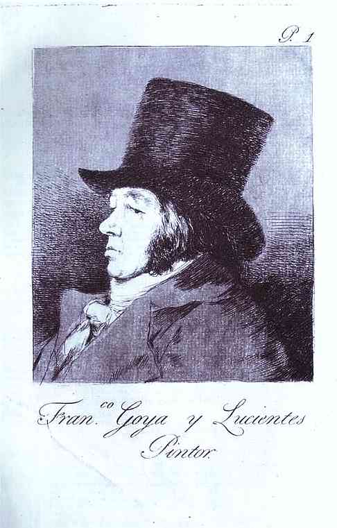 self portrait. frontpiece to caprichos